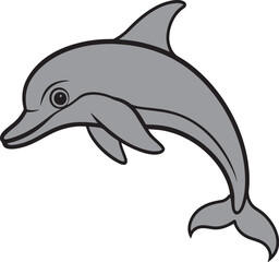 Dolphin vector art illustration on a white background