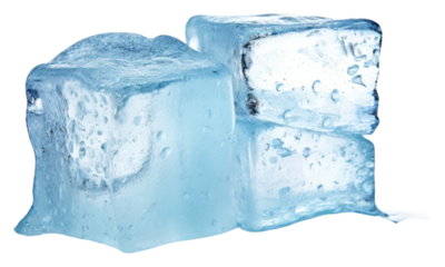 Chilled ice cubes melting