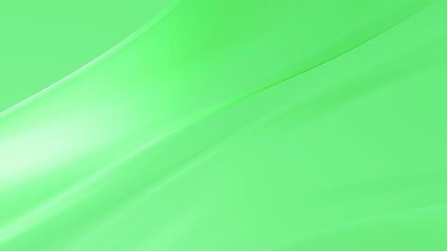 Looped 3D Animation - Light green abstract background of a smooth transparent wavy shape
