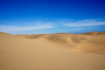 Dunes and sand at Namibian coast