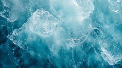 Fototapeta premium Close-up of abstract blue ice texture background with intricate details and patterns, texture background