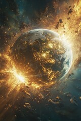 Obraz premium Earth and Metaverse 