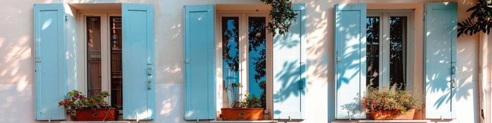 Fototapeta premium White Coloured Building Exterior in Vintage Style Charming Residence Premium Image Quality