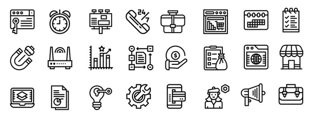 Marketing & SEO icons set. Vector illustration.