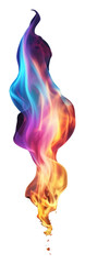 Obraz premium PNG Vibrant multicolored flame on black