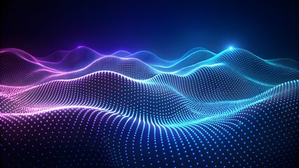 Abstract digital wave of particles. Futuristic point wave. Technology Colorful Background