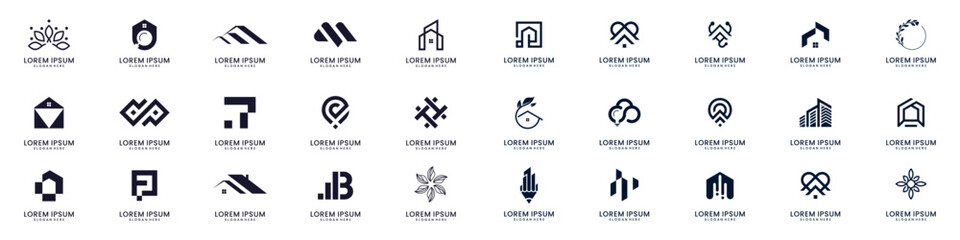 Set abstract corporate business identity logo design inspiration.