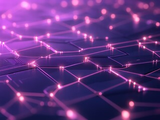 Fototapeta premium Geometric tech lines with glowing nodes, modern technology