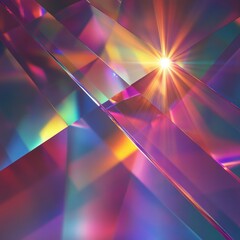 3D prism effects with light refraction, colorful and abstract