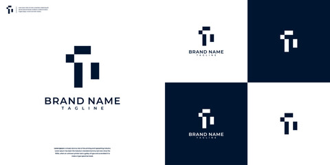 T logo design monogram. minimalist T logo design template
