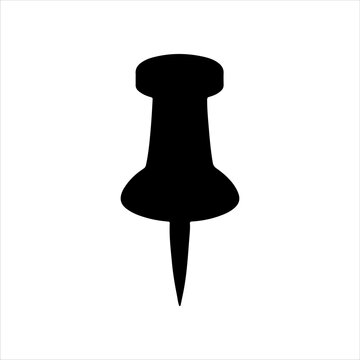 recommend clip art: Pushpin silhouette icon sign vector illustration design on white background.