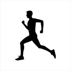 Male runner outdoors silhouette icon vector illustration design on white background.