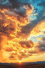 Golden hour sky clouds using editing software tools