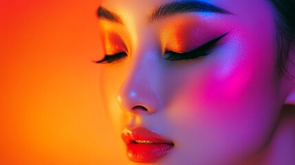 Obraz premium Stunning Makeup Artistry by Asian Model