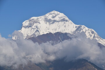 Obraz premium Amazing scenery and mountain landscapes on the Himalayan Annapurna Circuit Trek in Nepal