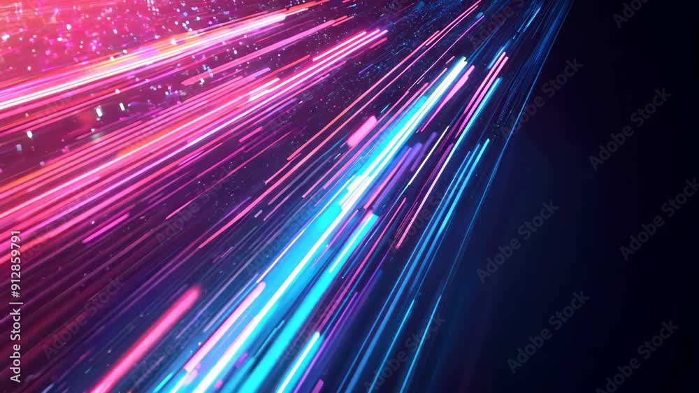 Wall mural futuristic light trails abstract background. dynamic digital animation. high-speed data transmission