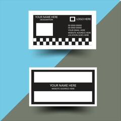 Naklejka premium Modern Creative Corporate Simple Standard Business card Template Black and White