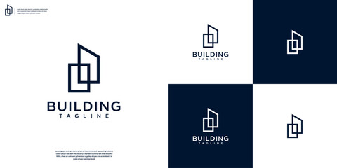 Minimalist building architecture logo design template