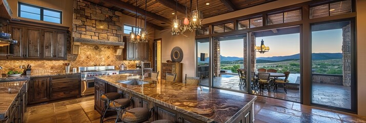 Fototapeta premium kitchen mockup, southwest interior design