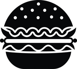 decorative Hamburger Silhouette black and white