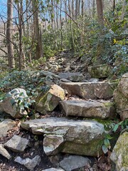 Steep Rocky Trail in the Mountains