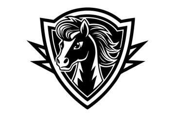 Pony Power modern black  logo vector,horse head abstract logo vector 