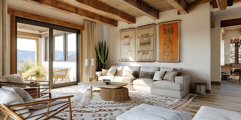 living room mockup, southwest interior design 