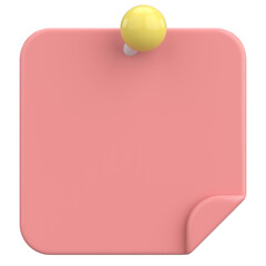 3D notepad. Sticky note. 3D illustration.