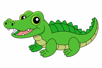 A sea crocodile vector art in white background illustration.