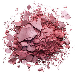 Smear of broken eye shadow or blush isolated on transp Isolated on Transparent or White Background, PNG
