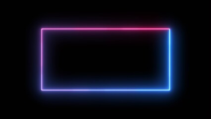 Abstract neon rectangle frame animation.