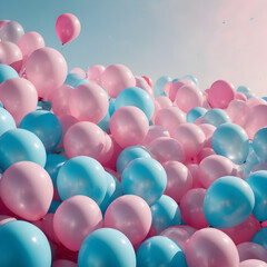 Ballon in pink and turqoise