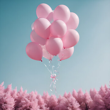 Ballon in pink and turqoise