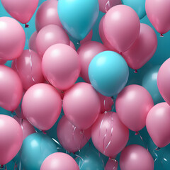 Ballon in pink and turqoise