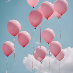 Ballon in pink and turqoise