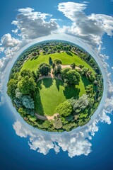 Fototapeta premium 360 degree view of a verdant miniature world 