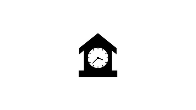 House Clock Icon, Abstract analog new clock icon