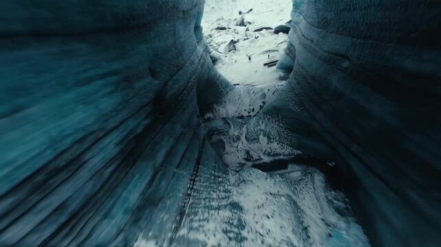 cold snow cave and montain during winter