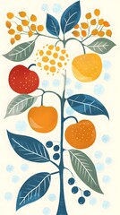 Colorful Fruit Tree Illustration