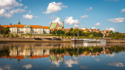 Fototapeta premium Warsaw, Poland - panorama with Old Town. Cityscape view of Warsaw. 