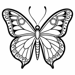 crie uma capa desenho de borboleta para colorir  vector illustration