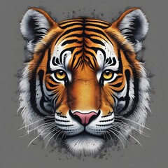 Fototapeta premium portrait of a tiger, head of tiger, tiger head vector, illustration of a tiger head, colourful painting of a tiger head.