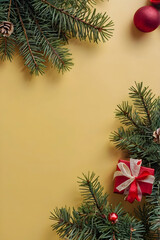 christmas background with fir branches