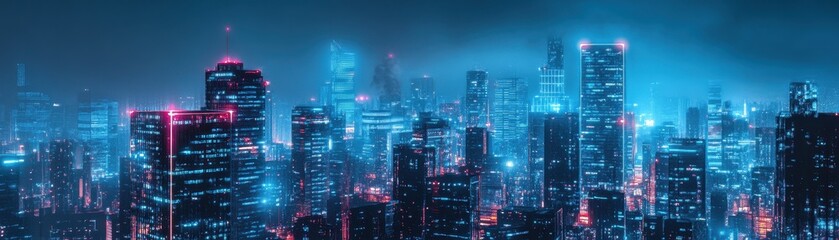 Fototapeta premium Advancements in Technology Futuristic Smart City 