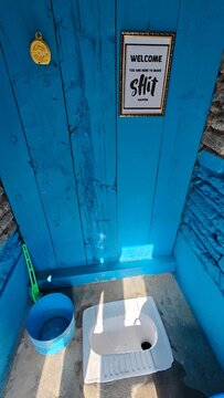 An asian very basic poor stand up toilet 