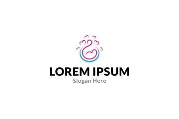 Fototapeta premium pregnant mother logo with love symbol in flat abstract vector design style
