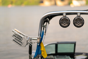 Part of a wakeboard boat.