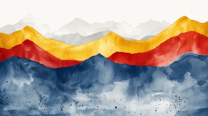 An abstract watercolor background with bold colors and dynamic