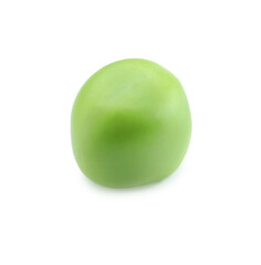 One fresh green pea isolated on white