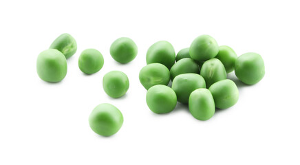 Fresh green peas isolated on white. Healthy product